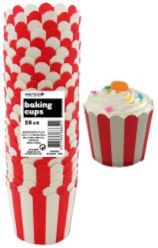 Baking Cups - Red Stripes - Click Image to Close